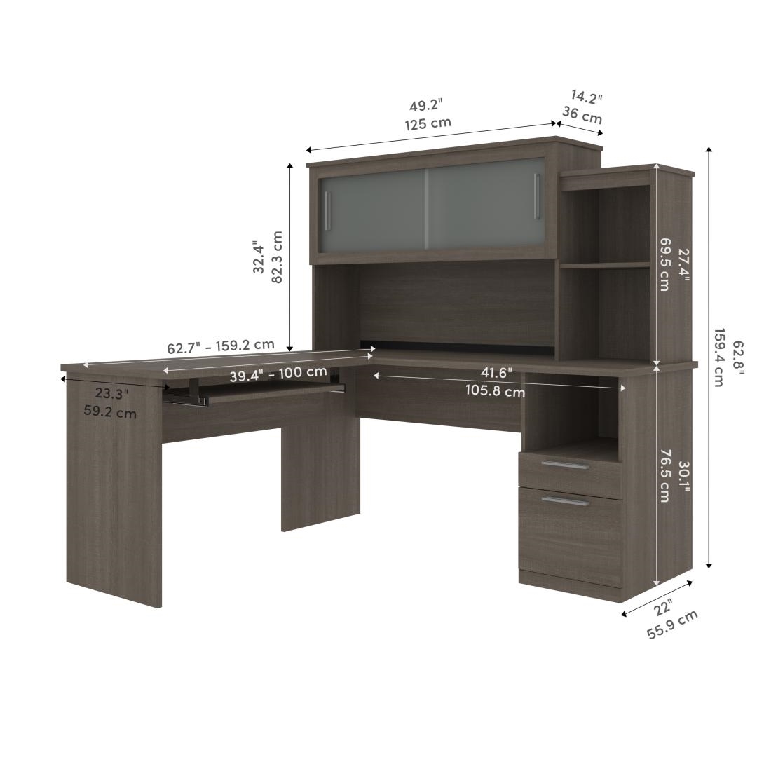 Bestar L Shaped Desk With Hutch